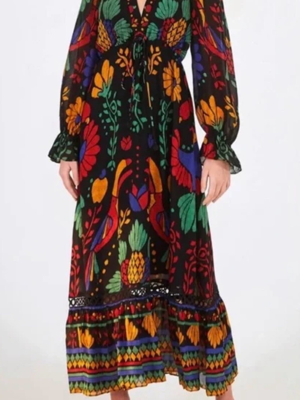 NWT FARM RIO from Anthropologie  Georgette Maxi dress size XS - Picture 3 of 7